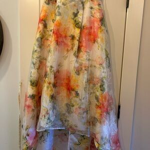 City Studio High Low Floral Skirt - Pink, Yellow, Green